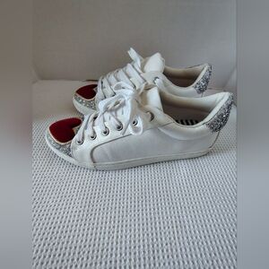 Betsey Johnson White and Red Sneakers Size 8